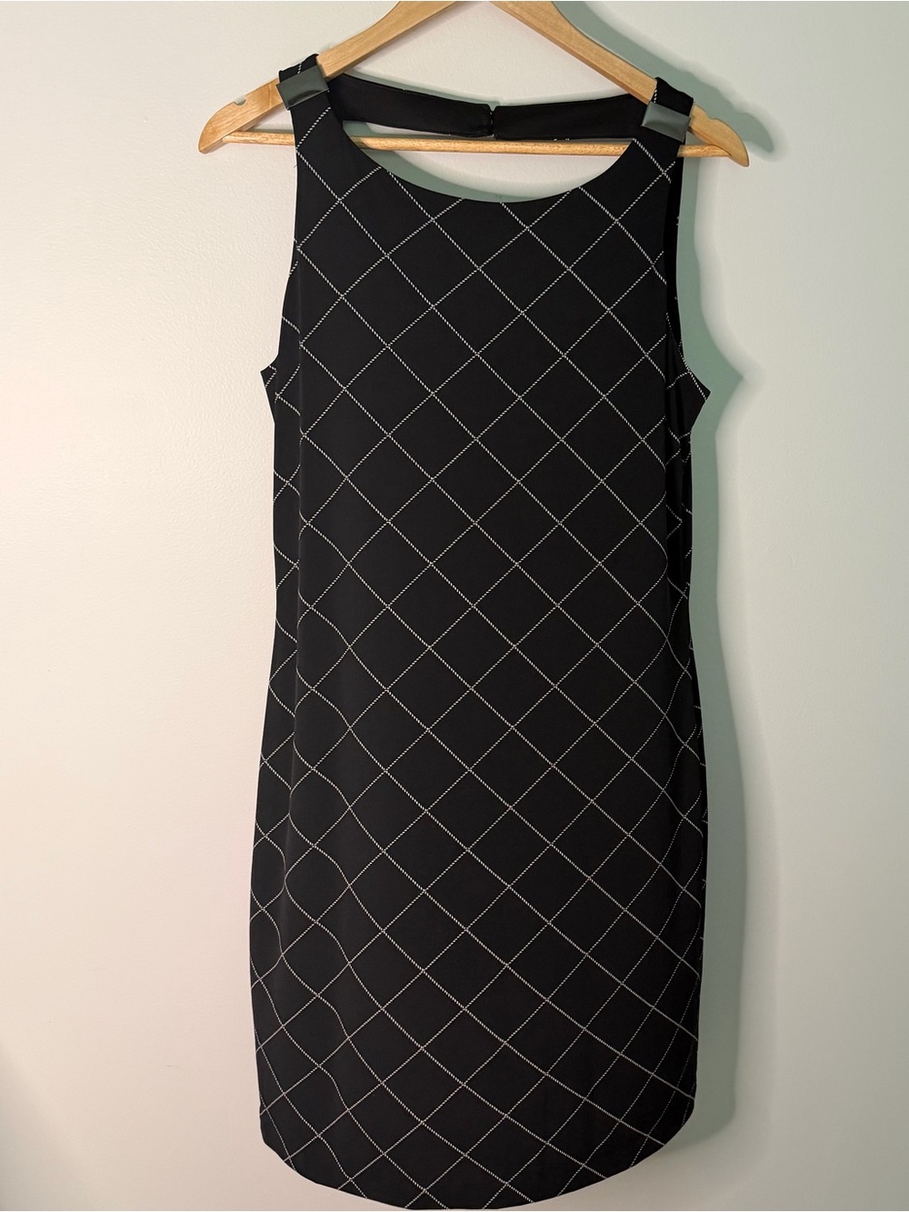 White House Black Market Sleeveless Windowpane Shift Dress Size Medium
